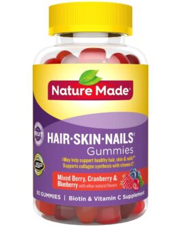 Hair, Skin, Nails Adult Gummies Mixed Berry, Cranberry & Blueberry – 90 Gummies (Pack Of 3)